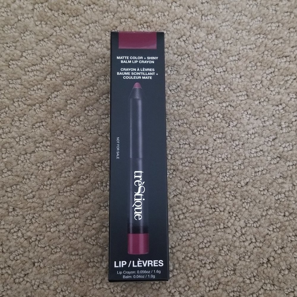 **NIB** TreStique Matte Lip Crayon + Balm Lip Color Belize Bordeaux